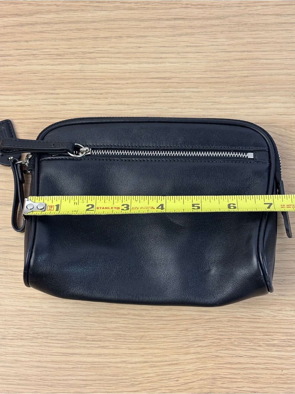 Coach Black Leather Zip Makeup Bag or Toiletry Pouch - Picture 10 of 11